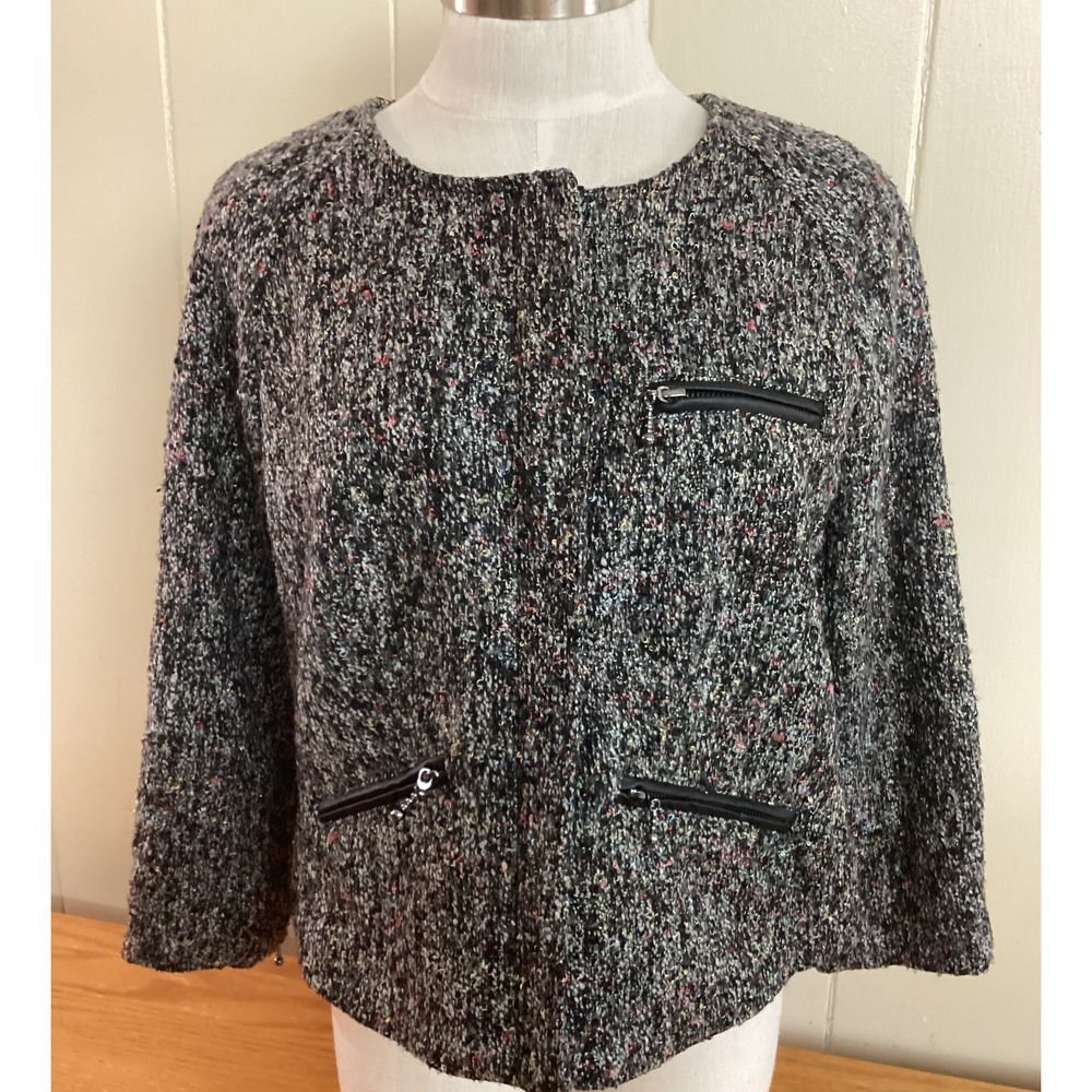 Sanctuary‎ Jacket Womens Large Cozy Marled Knit Jacket with Zippered Pockets